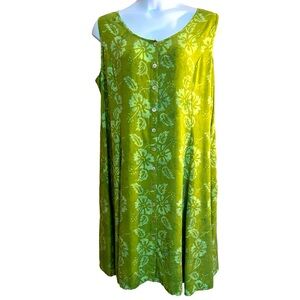Norm Thompson Sleeveless Flowy Summer Button Front MIDI Floral Dress Size 2X